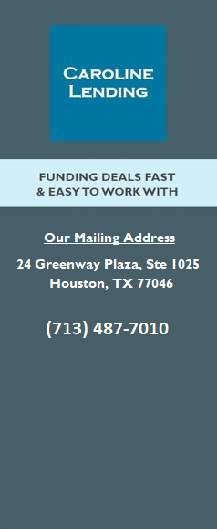 Funding Deals Fast and Easy To Work With. Mailing address is 24 Greenway Plaza Suite 1025, Houston, Texas 77046. Our phone number is (713) 487-7010.